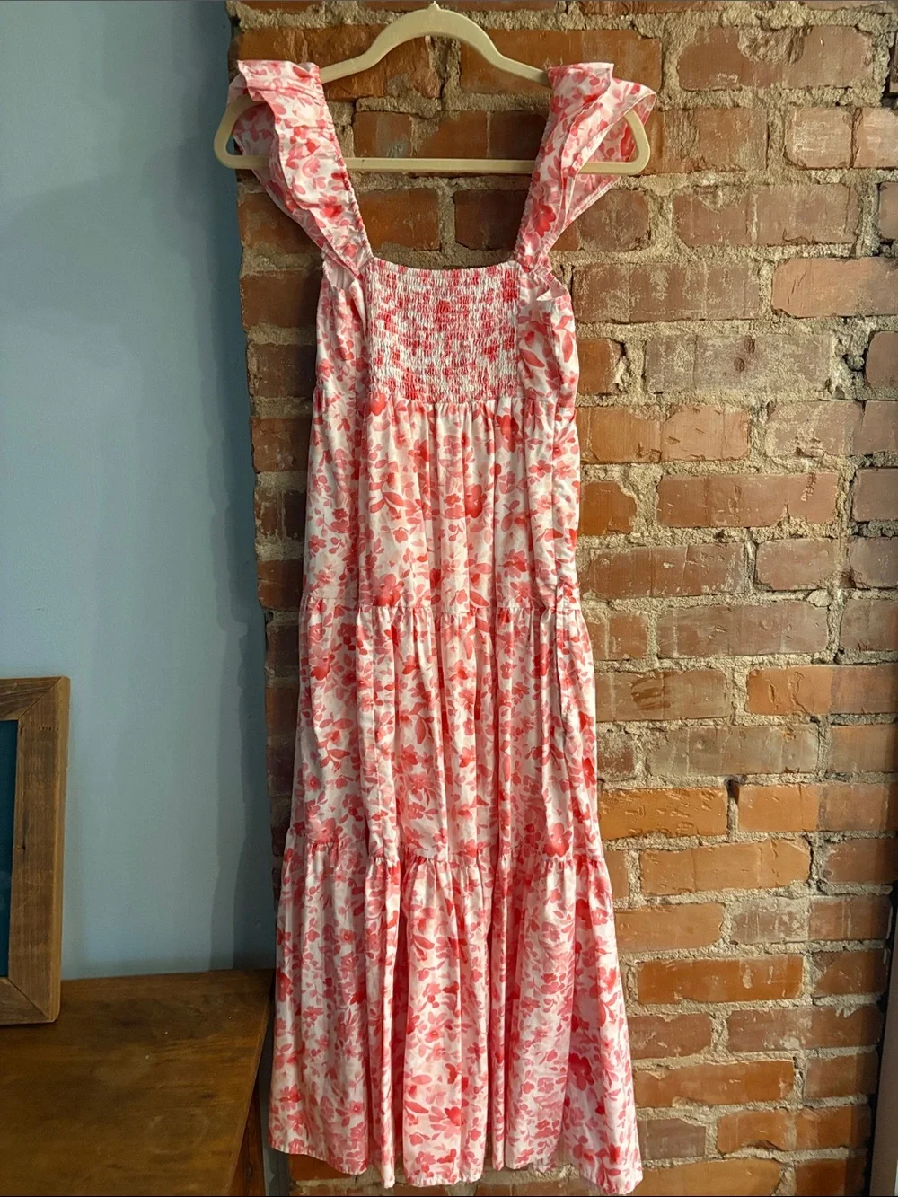Abercrombie & Fitch Pink and White Floral Smocked Sundress